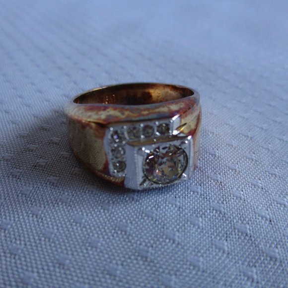 MEN’S VINTAGE CRYSTAL RING – 10 - 10.5 - Picture 8 of 9